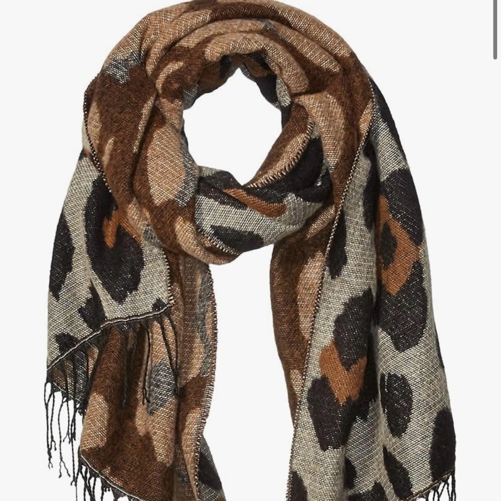 Amazon Leopard Pattern Scarf - Brown and Black